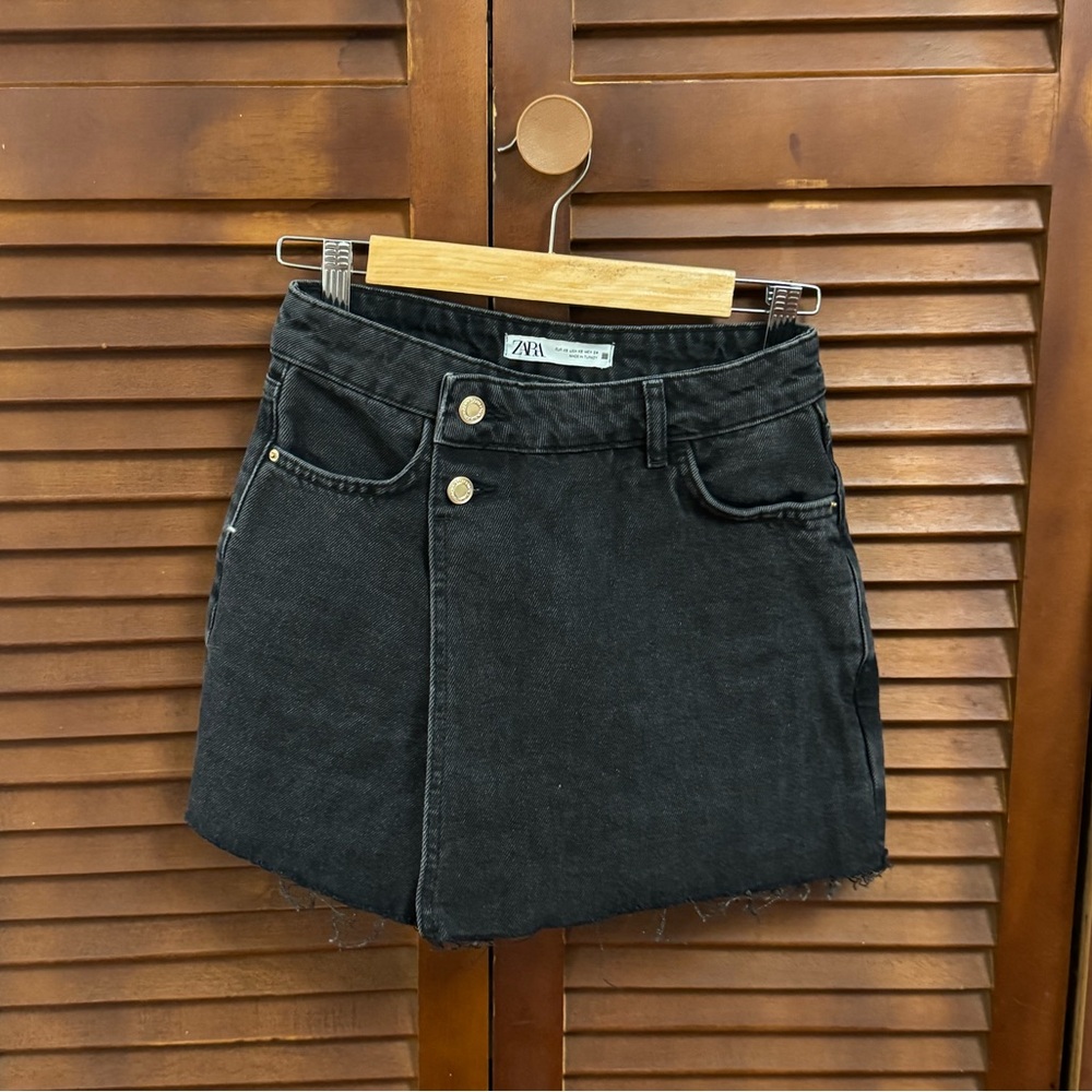 Zara Charcoal Denim Skort